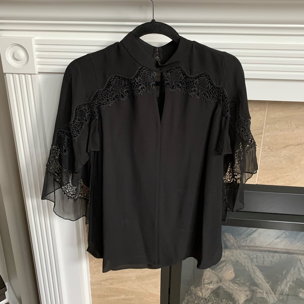 Elite Tahari Lace-inset Blouse